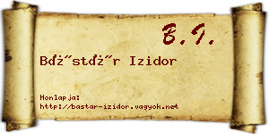 Bástár Izidor névjegykártya